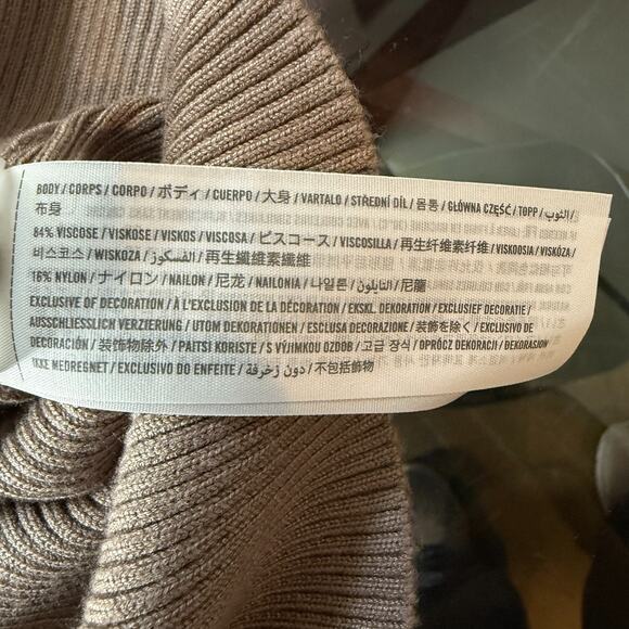 Abercrombie & Fitch Ribbed Knit Tank Bodycon Midi Dress Medium Tall MT Cream - Picture 8 of 8